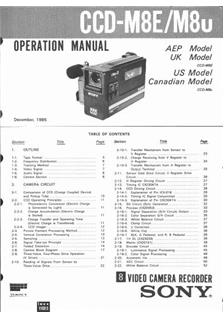 Sony CCD M 8 E manual. Camera Instructions.